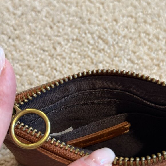 Madewell Leather Calf Hair Spotted Pouch Wallet Bittersweet #K4595 Boho Preppy - Picture 8 of 14